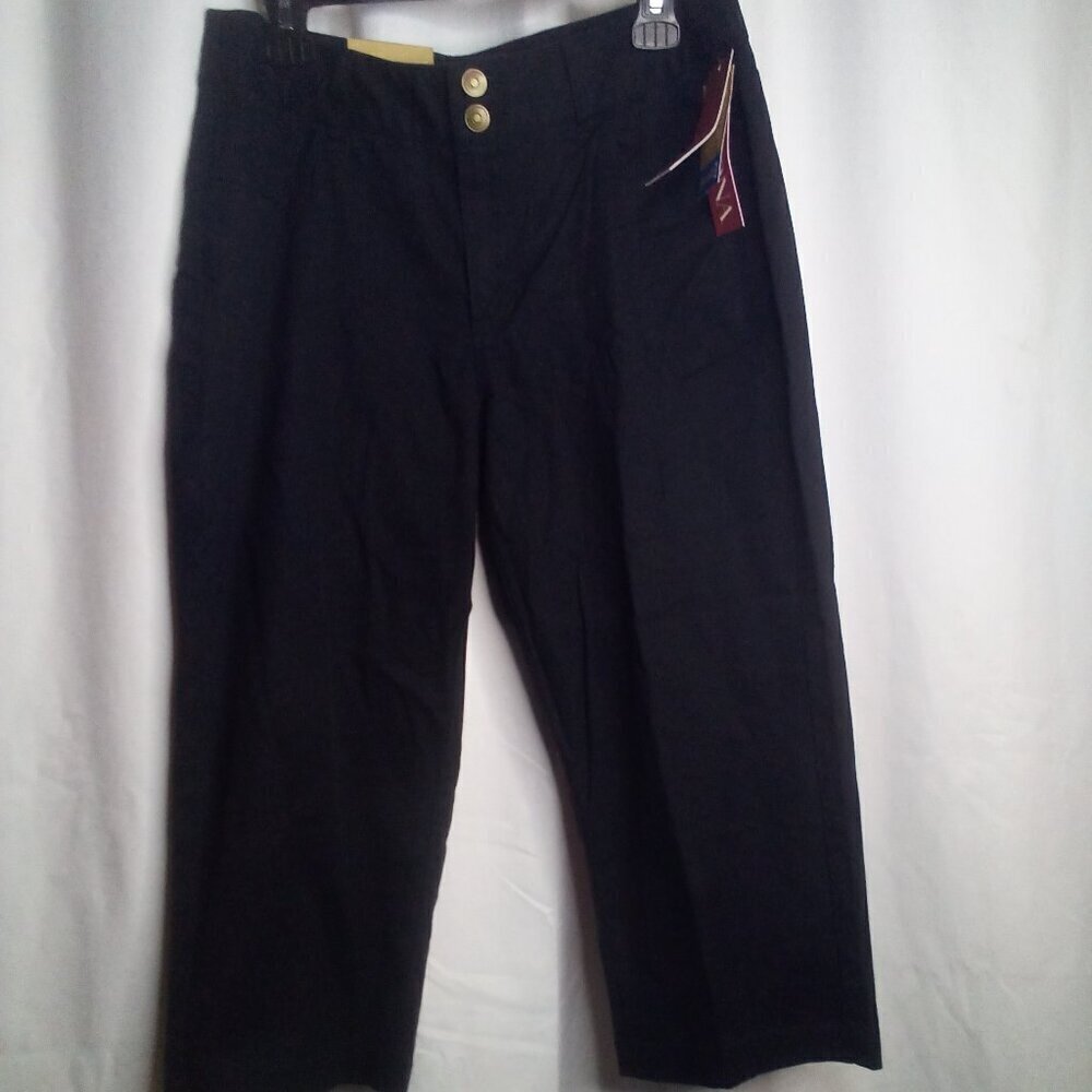 Merona Cropped Pants 10 Fit 1 Below Waist Relaxed Hip Black